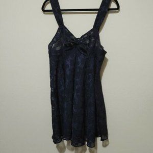 Cassini Intimates Vintage Chemise, Blue, Size Medium, New w/out tags, C01-0049
